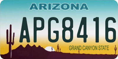 AZ license plate APG8416