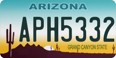 AZ license plate APH5332