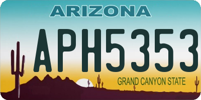 AZ license plate APH5353