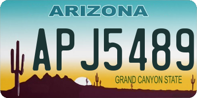 AZ license plate APJ5489