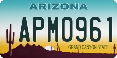 AZ license plate APM0961