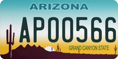AZ license plate APO0566