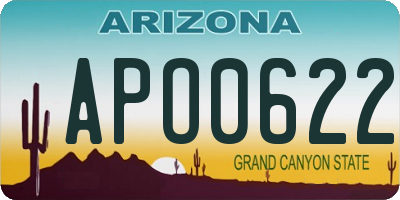 AZ license plate APO0622