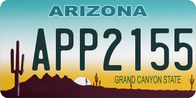 AZ license plate APP2155