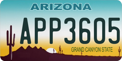 AZ license plate APP3605