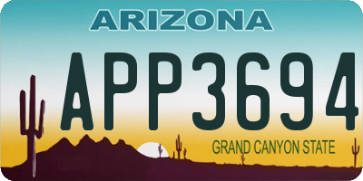 AZ license plate APP3694