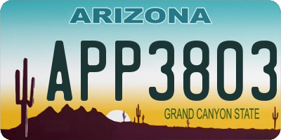AZ license plate APP3803