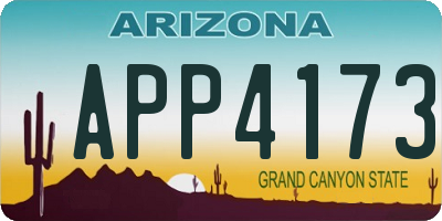 AZ license plate APP4173
