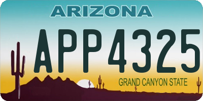 AZ license plate APP4325