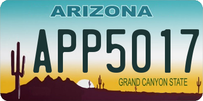 AZ license plate APP5017