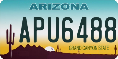 AZ license plate APU6488