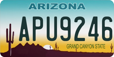 AZ license plate APU9246