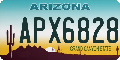 AZ license plate APX6828
