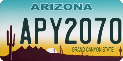 AZ license plate APY2070