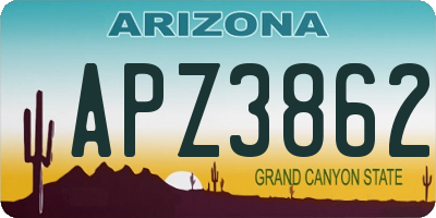 AZ license plate APZ3862