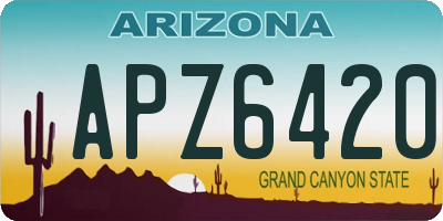 AZ license plate APZ6420
