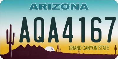 AZ license plate AQA4167