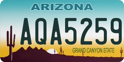 AZ license plate AQA5259