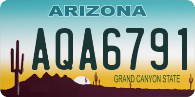 AZ license plate AQA6791