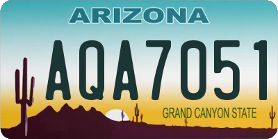 AZ license plate AQA7051