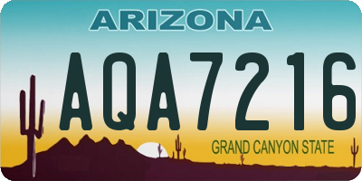 AZ license plate AQA7216