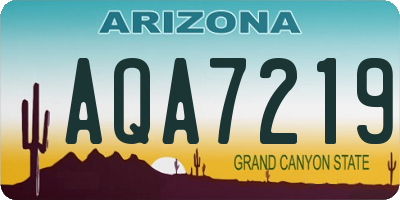 AZ license plate AQA7219