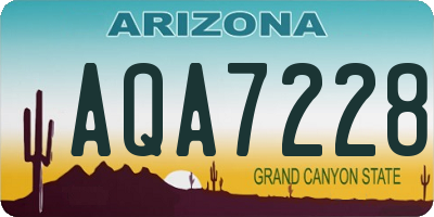 AZ license plate AQA7228