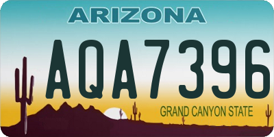AZ license plate AQA7396