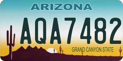 AZ license plate AQA7482