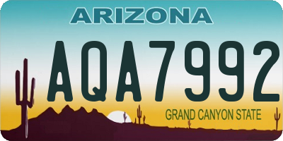 AZ license plate AQA7992