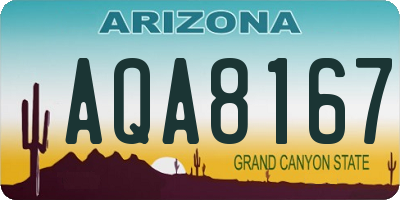 AZ license plate AQA8167