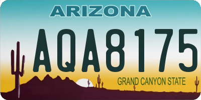 AZ license plate AQA8175