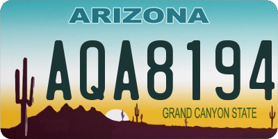 AZ license plate AQA8194