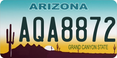 AZ license plate AQA8872