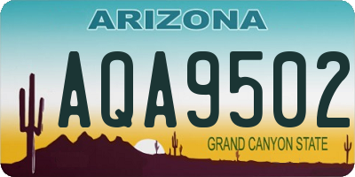 AZ license plate AQA9502