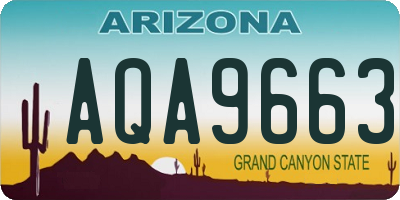 AZ license plate AQA9663