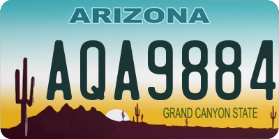 AZ license plate AQA9884