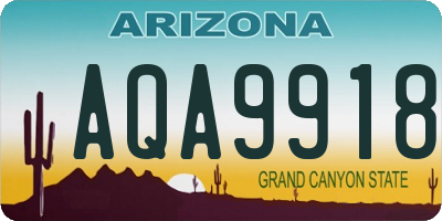 AZ license plate AQA9918