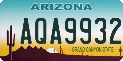 AZ license plate AQA9932