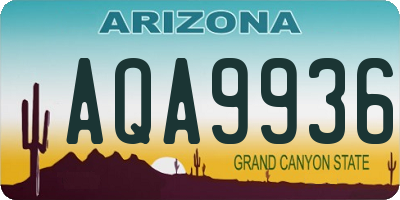 AZ license plate AQA9936