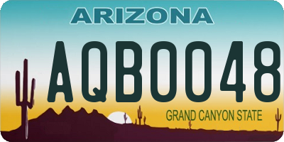 AZ license plate AQB0048