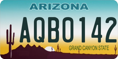 AZ license plate AQB0142