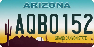 AZ license plate AQB0152