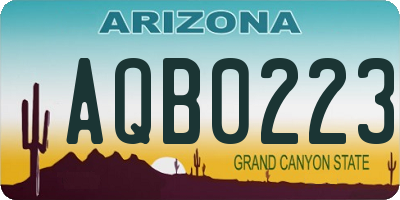 AZ license plate AQB0223