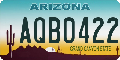 AZ license plate AQB0422