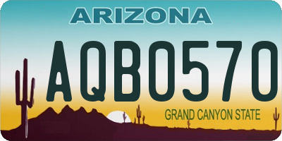 AZ license plate AQB0570