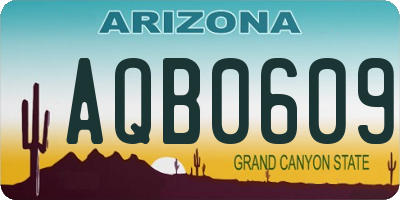 AZ license plate AQB0609