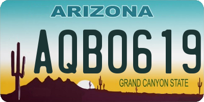 AZ license plate AQB0619