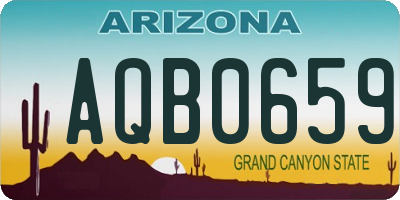 AZ license plate AQB0659