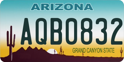 AZ license plate AQB0832